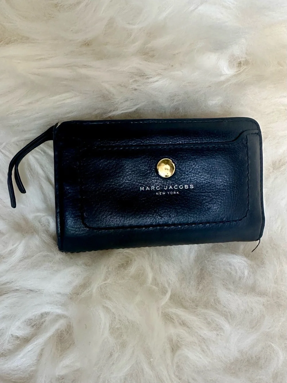 Marc Jacobs Black Leather Zip Wallet